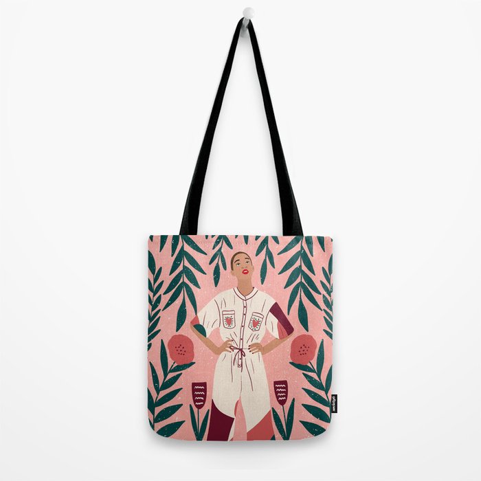 Floral Lady Portrait  Tote Bag Gallery Image 2