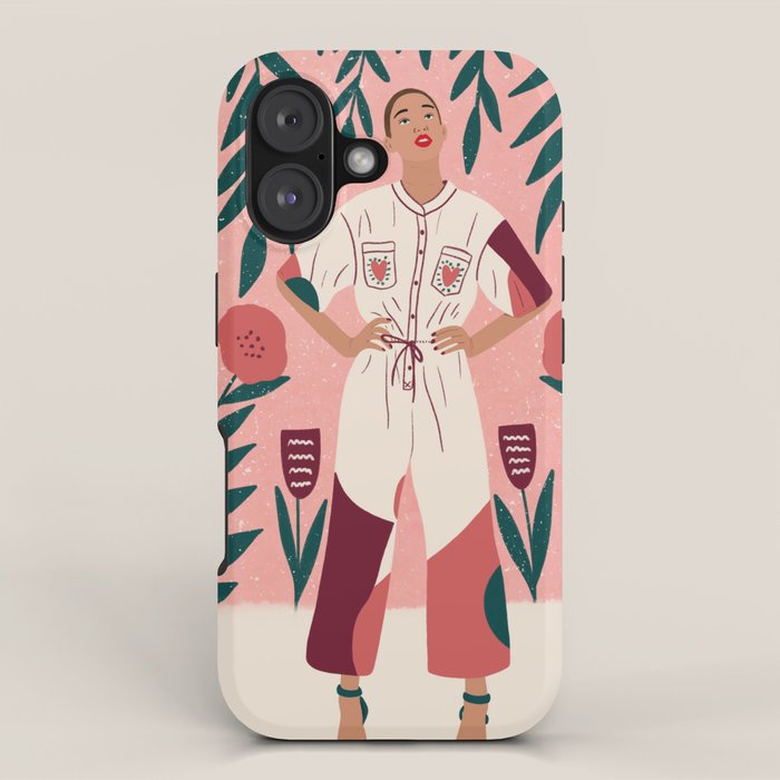 Floral Lady Portrait  iPhone Case Gallery Image 1
