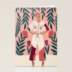 Floral Lady Portrait  Stationery Card Gallery Image 2