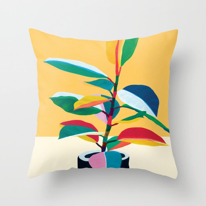 Colorful Ficus 4 Throw Pillow Gallery Image 6