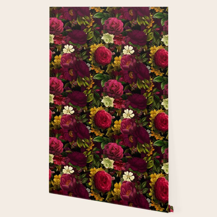 Vintage & Shabby Chic - Mystical Night Roses Bouquet Wallpaper Gallery Image 2