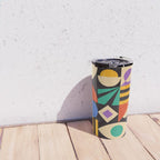 Bauhaus Mid Century Abstract Shapes colorful Travel Mug Gallery Image 4