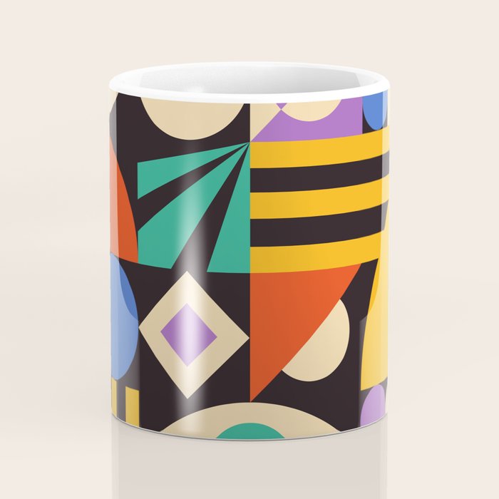 Bauhaus Mid Century Abstract Shapes colorful Coffee Mug Gallery Image 4