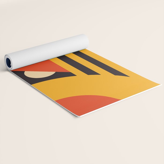 Bauhaus Mid Century Abstract Shapes colorful Yoga Mat Gallery Image 2