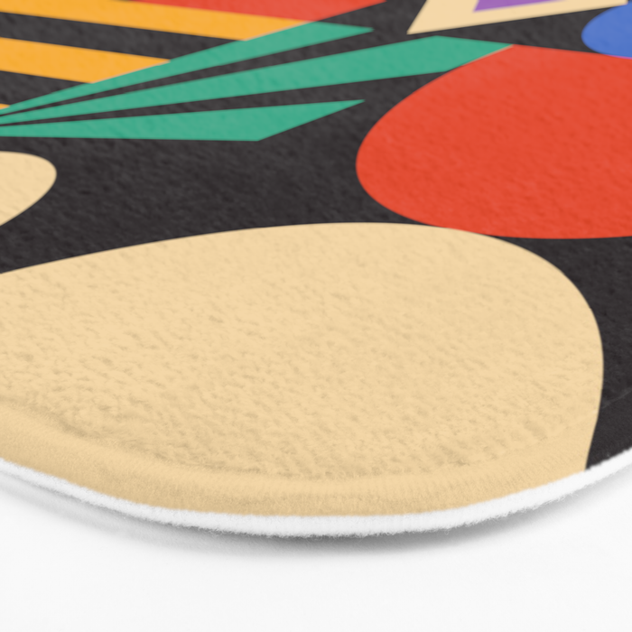 Bauhaus Mid Century Abstract Shapes colorful Bath Mat Gallery Image 3