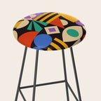 Bauhaus Mid Century Abstract Shapes colorful Stool Gallery Image 2
