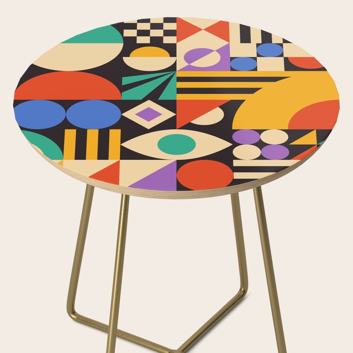 Bauhaus Mid Century Abstract Shapes colorful Side Table Gallery Image 2