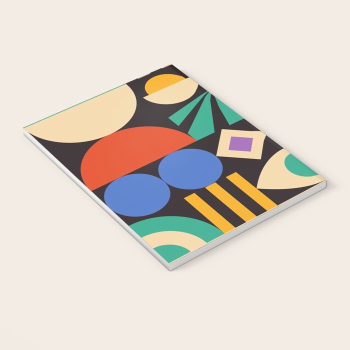 Bauhaus Mid Century Abstract Shapes colorful Notebook Gallery Image 3