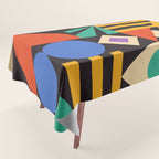 Bauhaus Mid Century Abstract Shapes colorful Tablecloth Gallery Image 1
