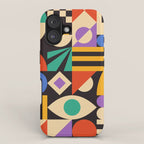 Bauhaus Mid Century Abstract Shapes colorful iPhone Case Gallery Image 1