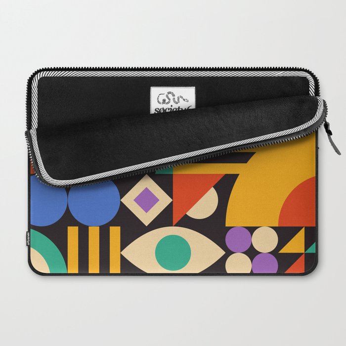 Bauhaus Mid Century Abstract Shapes colorful Laptop Sleeve Gallery Image 2