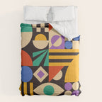 Bauhaus Mid Century Abstract Shapes colorful Comforter Gallery Image 6