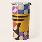 Bauhaus Mid Century Abstract Shapes colorful Travel Mug Gallery Image 2