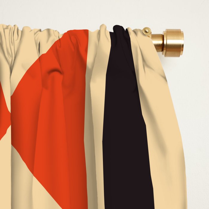 Bauhaus Mid Century Abstract Shapes colorful Window Curtain Gallery Image 2