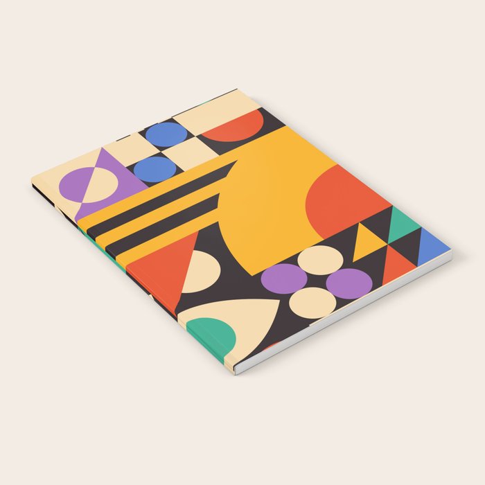 Bauhaus Mid Century Abstract Shapes colorful Notebook Gallery Image 1