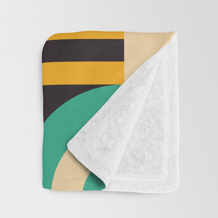 Bauhaus Mid Century Abstract Shapes colorful Throw Blanket Gallery Image 3