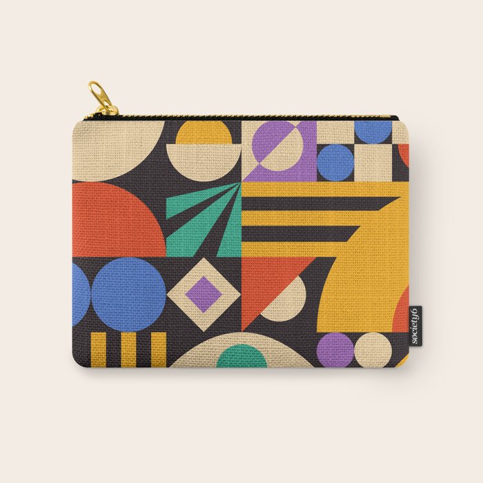 Bauhaus Mid Century Abstract Shapes colorful Carry All Pouch Gallery Image 1