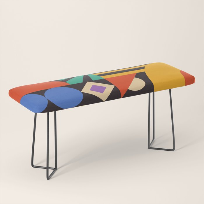 Bauhaus Mid Century Abstract Shapes colorful Bench Gallery Image 1