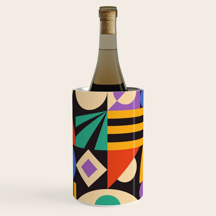 Bauhaus Mid Century Abstract Shapes colorful Wine Chiller Gallery Image 1