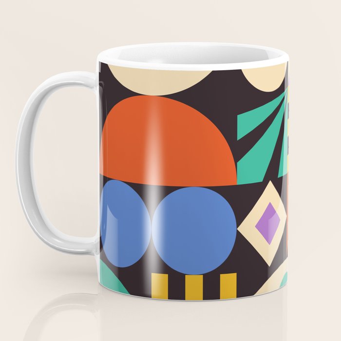 Bauhaus Mid Century Abstract Shapes colorful Coffee Mug Gallery Image 3