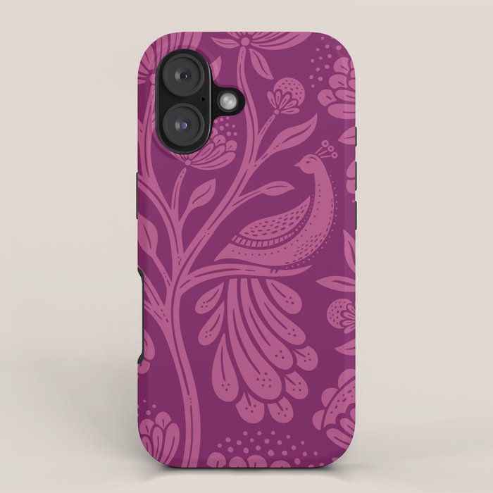 Peacock Dreams - berry iPhone Case Gallery Image 1