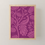 Peacock Dreams - berry Mini Art Print Gallery Image 1