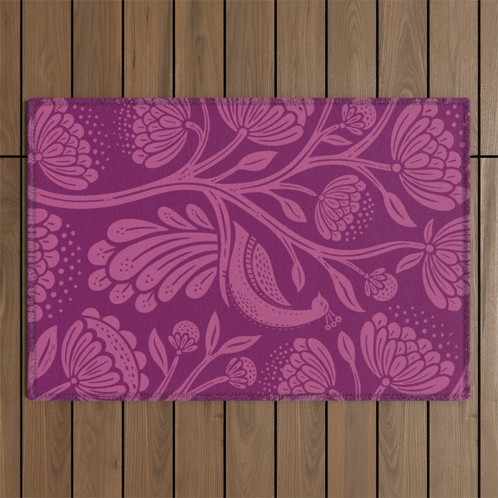 Peacock Dreams - berry Outdoor Rug Gallery Image 1