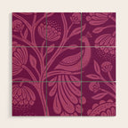 Peacock Dreams - berry Wood Wall Art Gallery Image 1