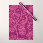Peacock Dreams - berry Wrapping Paper Gallery Image 1