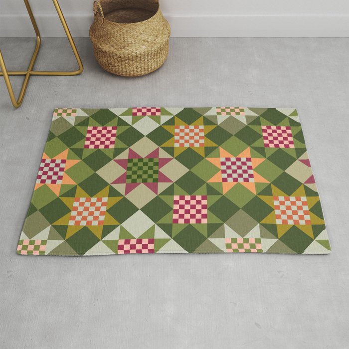 Checkerboard Quilt - Fall Colors Rug Gallery Image 1