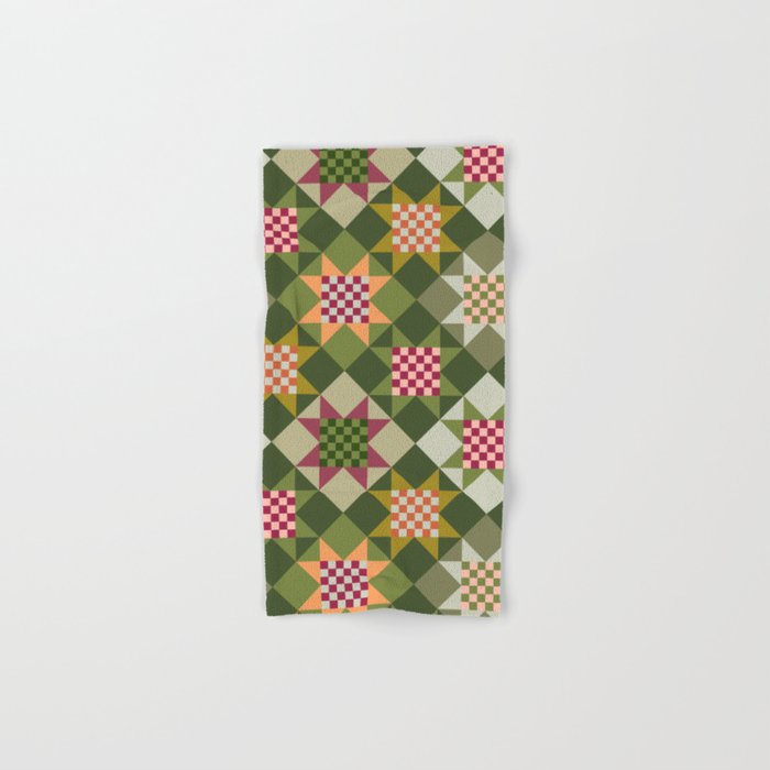Checkerboard Quilt - Fall Colors Bath Towel Gallery Image 1