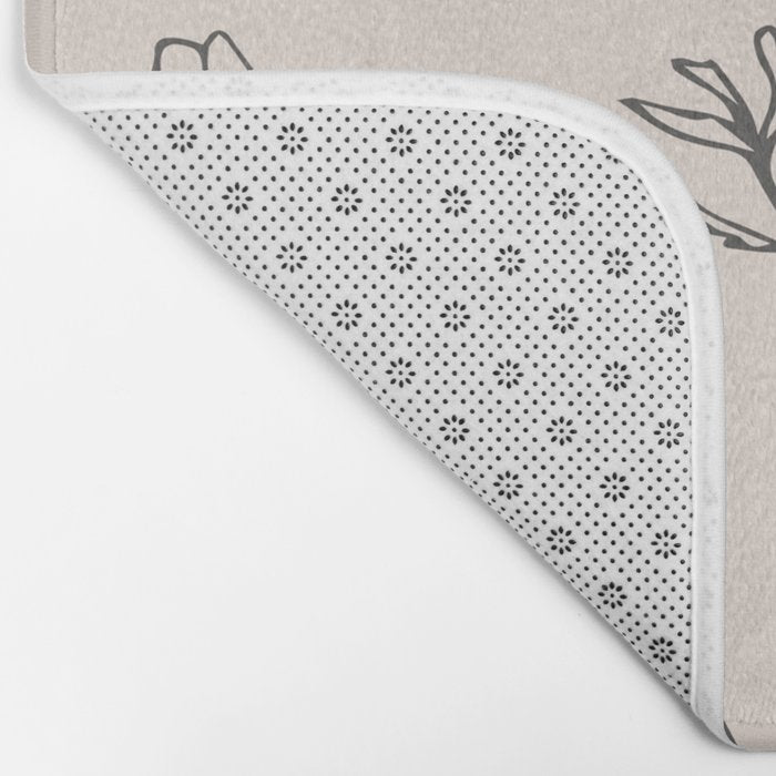 Minimal Line Art Flowers 5 Bath Mat Gallery Image 2