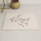 Minimal Line Art Flowers 5 Rug Gallery Image 1