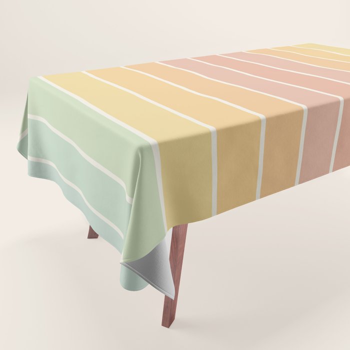 Gradient Arch XIV Pastel Mid Century Modern Rainbow Tablecloth Gallery Image 1