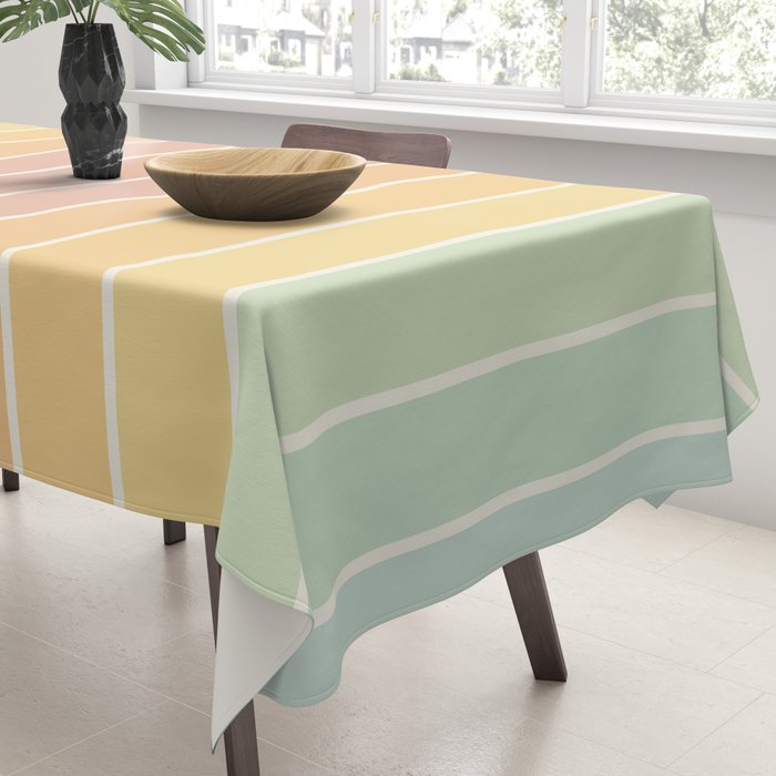 Gradient Arch XIV Pastel Mid Century Modern Rainbow Tablecloth Gallery Image 3
