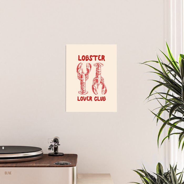 Lobster Lover Club - Seafood Coastal Art Poster Gallery Image 2