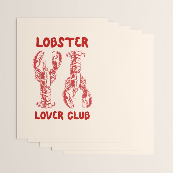 Lobster Lover Club - Seafood Coastal Art Wrapping Paper Gallery Image 3