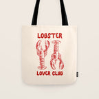 Lobster Lover Club - Seafood Coastal Art Tote Bag Gallery Image 1