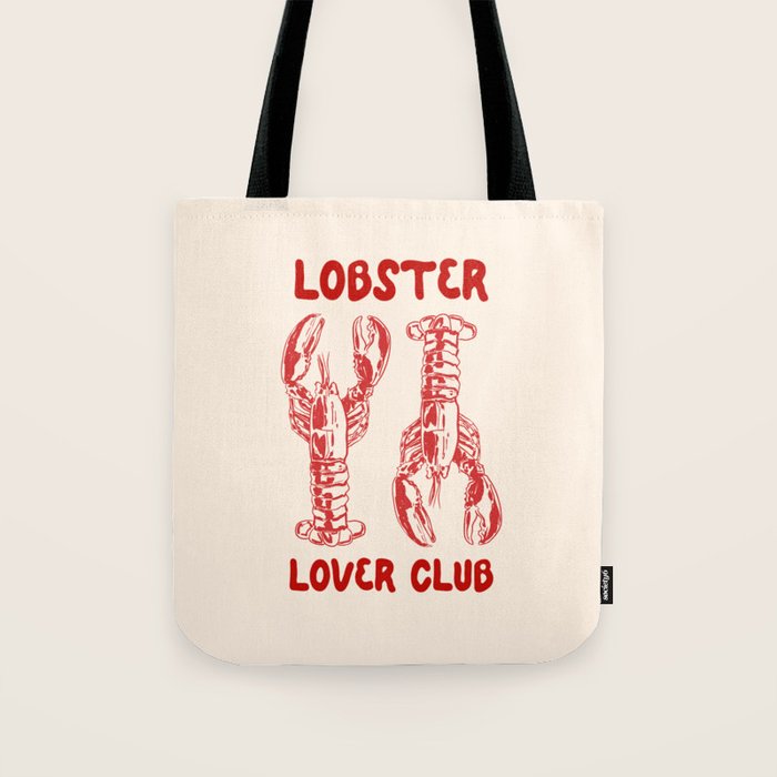 Lobster Lover Club - Seafood Coastal Art Tote Bag Gallery Image 1