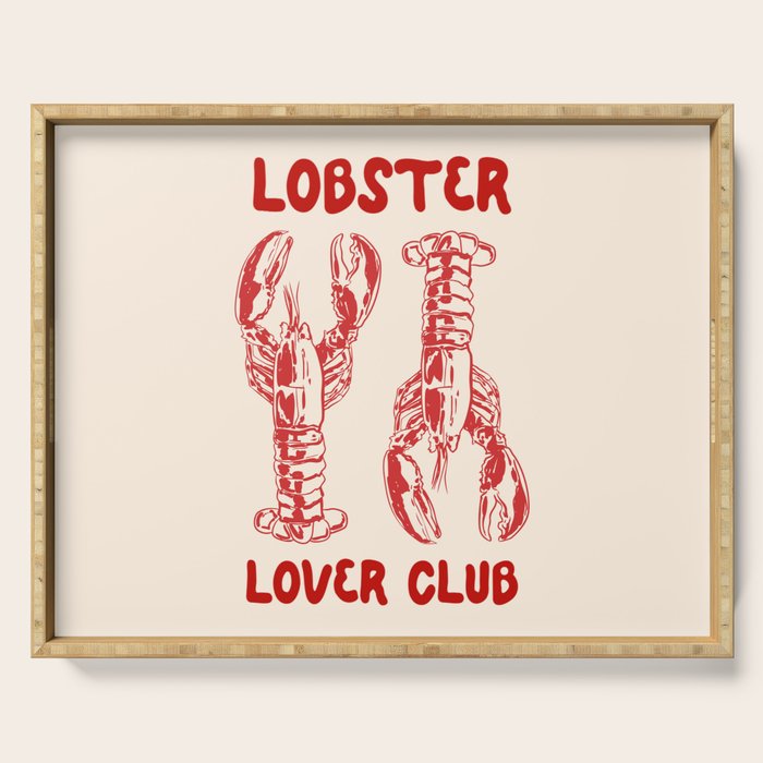 Lobster Lover Club - Seafood Coastal Art Serving Tray Gallery Image 1