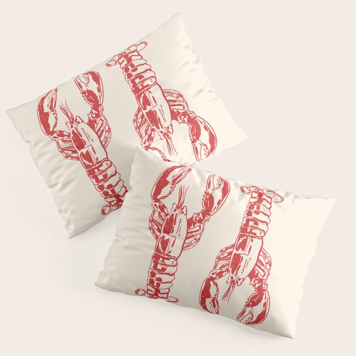 Lobster Lover Club - Seafood Coastal Art Pillow Sham Gallery Image 3