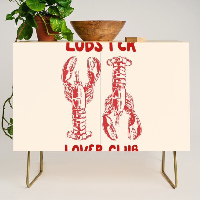 Lobster Lover Club - Seafood Coastal Art Credenza Gallery Image 1
