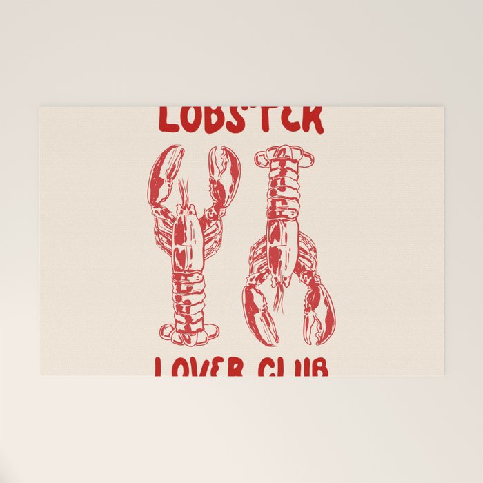 Lobster Lover Club - Seafood Coastal Art Welcome Mat Gallery Image 1