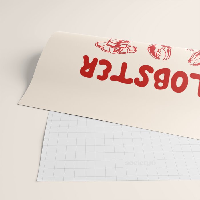 Lobster Lover Club - Seafood Coastal Art Wrapping Paper Gallery Image 2