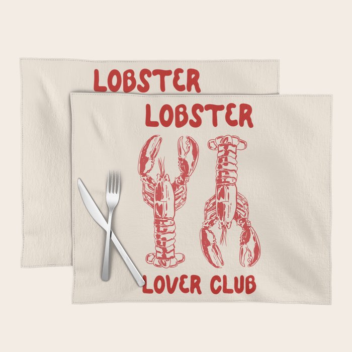 Lobster Lover Club - Seafood Coastal Art Placemat Gallery Image 1