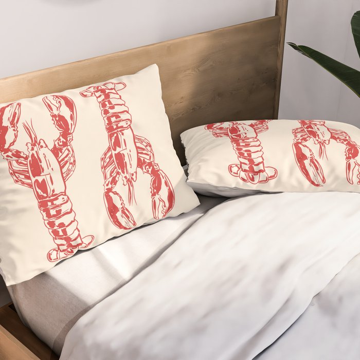 Lobster Lover Club - Seafood Coastal Art Pillow Sham Gallery Image 2