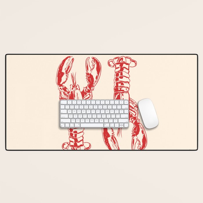Lobster Lover Club - Seafood Coastal Art Desk Mat Gallery Image 1