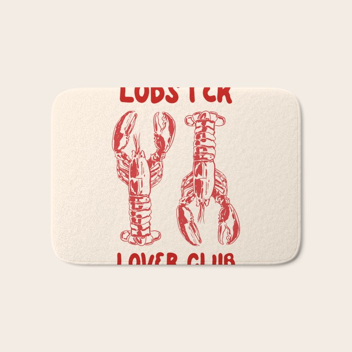 Lobster Lover Club - Seafood Coastal Art Bath Mat Gallery Image 1