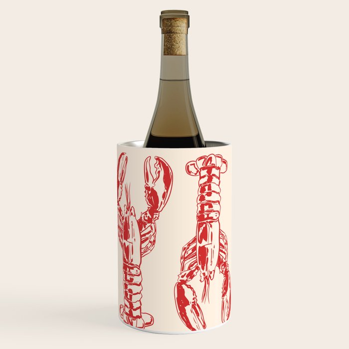 Lobster Lover Club - Seafood Coastal Art Wine Chiller Gallery Image 1
