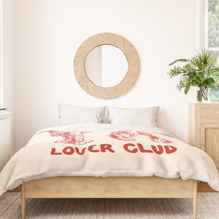 Lobster Lover Club - Seafood Coastal Art Duvet Cover Gallery Image 3